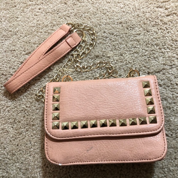 Handbags - Pink Crossbody Studded Purse